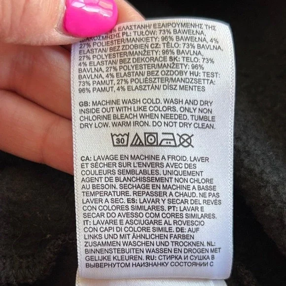 The North Face Womens Black Cropped Hoodie Sweatshirt Logo Size Medium - Picture 8 of 8